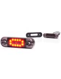 Lâmpada de Posição LED W275.2 PRETA - Âmbar, Branca, Vermelha - 12V/24V. 12 LEDs vermelhos visíveis