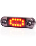 Lámpara de Posición LED W275.2 BLACK - Ámbar, Blanca, Roja - 12V/24V. 12 LEDs Visibles Rojo