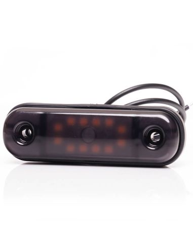 Lámpara de Posición LED W275.2 BLACK - Ámbar, Blanca, Roja - 12V/24V. 12 LEDs Visibles Rojo