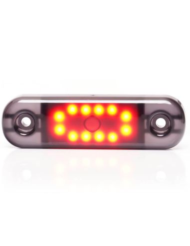 Lámpara de Posición LED W275.2 BLACK - Ámbar, Blanca, Roja - 12V/24V. 12 LEDs Visibles Rojo