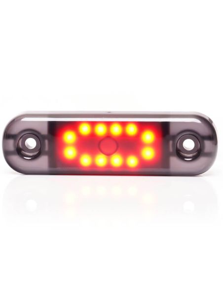 Lámpara de Posición LED W275.2 BLACK - Ámbar, Blanca, Roja - 12V/24V. 12 LEDs Visibles Rojo