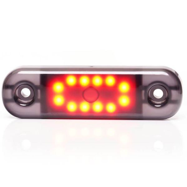 Lámpara de Posición LED W275.2 BLACK - Ámbar, Blanca, Roja - 12V/24V. 12 LEDs Visibles Rojo