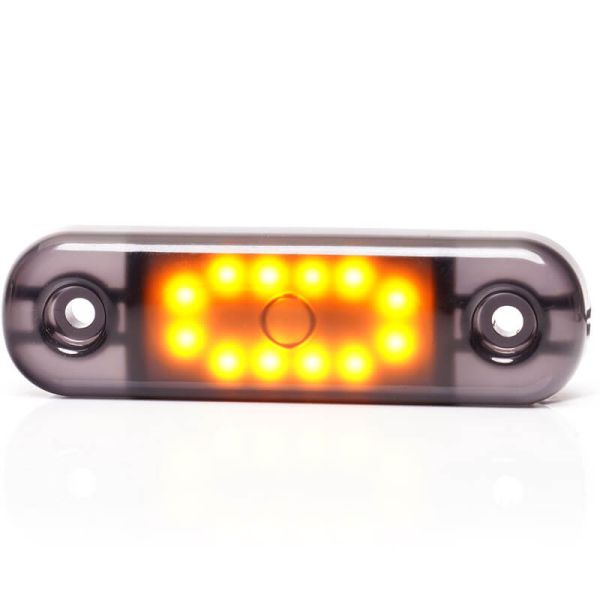 Lámpara de Posición LED W275.2 BLACK - Ámbar, Blanca, Roja - 12V/24V. 12 LEDs Visibles Ambar