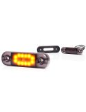 Lámpara de Posición LED W275.2 BLACK - Ámbar, Blanca, Roja - 12V/24V. 12 LEDs Visibles Ambar