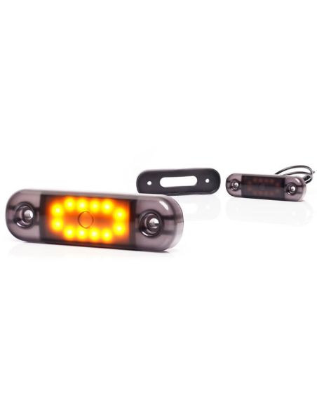 Feu de Position LED W275.2 NOIR - Ambre, Blanc, Rouge - 12V/24V. 12 LED ambrées visibles