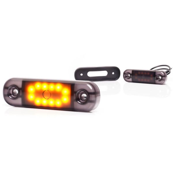 Lámpara de Posición LED W275.2 BLACK - Ámbar, Blanca, Roja - 12V/24V. 12 LEDs Visibles Ambar