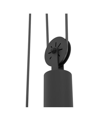 Lampe à suspension industrielle, 2xE27 réglable en hauteur individuellement, noire, WINKWORTH 1