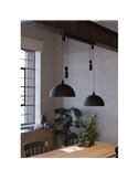 Lámpara de colgar industrial, 2xE27 ajustable en altura individualmente, negra, WINKWORTH 1