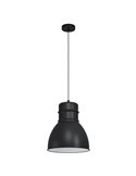 Lámpara colgante de acero negro e interior blanco, EBURY 1xE27 estilo New Nordic