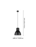 Lámpara colgante de acero negro e interior blanco, EBURY 1xE27 estilo New Nordic