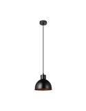 Lámpara colgante de acero negro con interior en cobre  Ø21cm TRURO 1, 1xE27