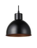 Luminária pendente em aço preto com interior em cobre Ø21cm TRURO 1, 1xE27