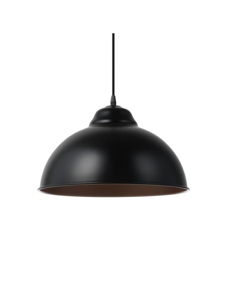 Luminária pendente em aço preto com interior em cobre Ø37cm TRURO 2, 1xE27