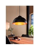 Lámpara colgante de acero negro con interior en cobre  Ø37cm TRURO 2, 1xE27