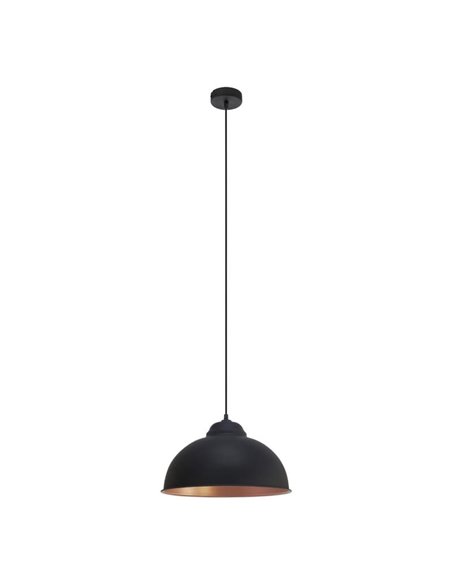 Lámpara colgante de acero negro con interior en cobre  Ø37cm TRURO 2, 1xE27