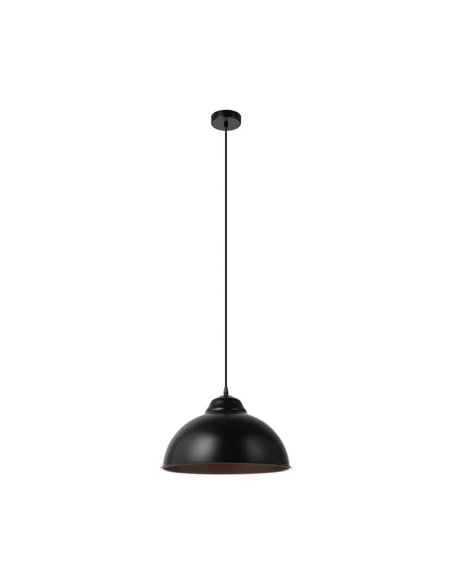 Luminária pendente em aço preto com interior em cobre Ø37cm TRURO 2, 1xE27