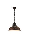 Plafonnier suspension industrielle en acier marron antique Ø37mm GRANTHAM 1 1xE27