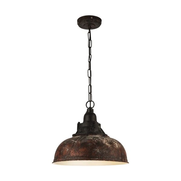 Plafonnier suspension industrielle en acier marron antique Ø37mm GRANTHAM 1 1xE27
