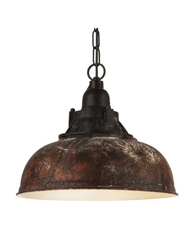 Plafonnier suspension industrielle en acier marron antique Ø37mm GRANTHAM 1 1xE27
