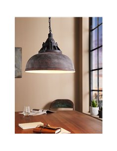 Plafonnier suspension industrielle en acier marron antique Ø37mm GRANTHAM 1 1xE27 2