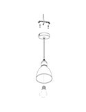 Plafonnier suspension PRIDDY 1, type industriel, cuivre antique Ø155mm 1xE27