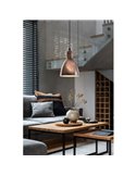 Plafonnier suspension PRIDDY 1, type industriel, cuivre antique Ø155mm 1xE27