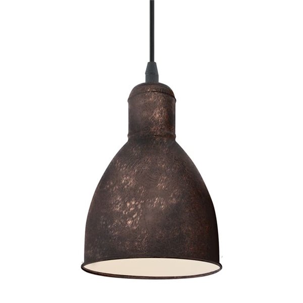 Luminária de teto suspensa PRIDDY 1, tipo industrial, cobre antigo Ø155mm 1xE27