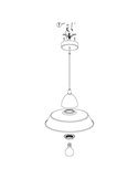 Lámpara colgante de cobre antiguo AUCKLAND, Ø26cm 1xE27