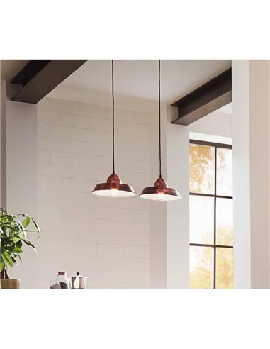 Candeeiro suspenso antigo em cobre AUCKLAND, Ø26cm 1xE27