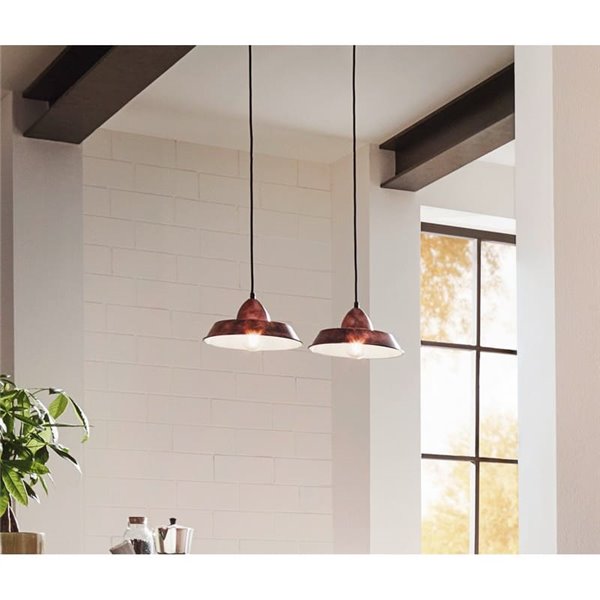 Candeeiro suspenso antigo em cobre AUCKLAND, Ø26cm 1xE27