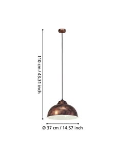 Lámparas de techo colgante TRURO 2 industrial, Ø37cm cobre antiguo 2