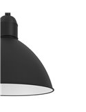 Lámpara colgante industrial PRIDDY, acero negro con interior blanco, 1xE27