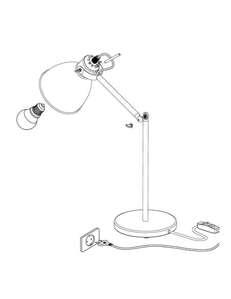 Lampe à poser PRIDDY en métal noir, 1xE27