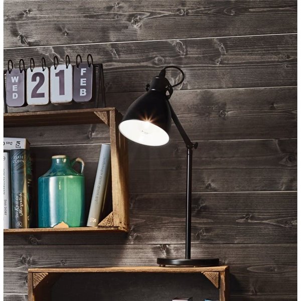 Candeeiro de mesa PRIDDY em metal preto, 1xE27