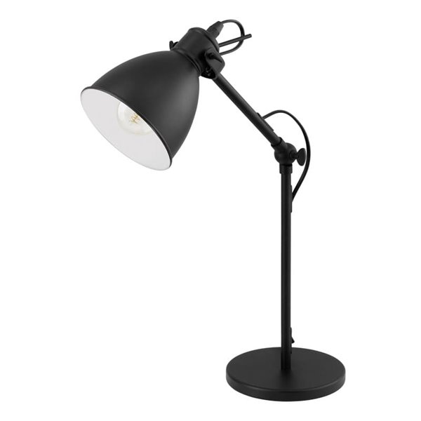 Lámpara de mesa de metal negro PRIDDY, 1xE27