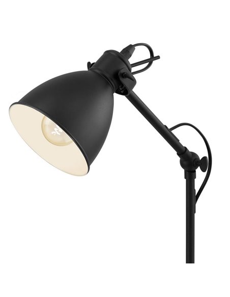 Candeeiro de mesa PRIDDY em metal preto, 1xE27