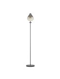Lámpara de pie tipo flexo industrial, PRIDDY, metal negro con interior blanco 1xE27