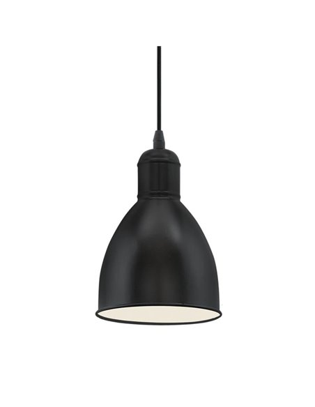 Suspension industrielle noire, PRIDDY, Ø 155mm 1xE27