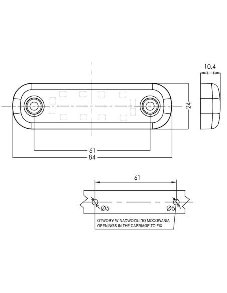 Mesures Feux de Position LED Série 180 Total Noir W275.1 Était