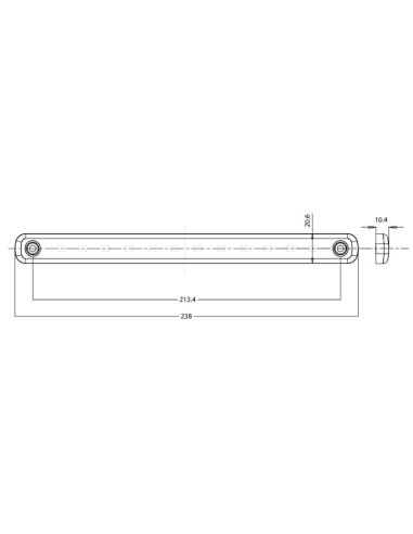 Medidas Barra de Posición LED Gama Black W276 - 12V/24V - Ambar, Blanca, Roja