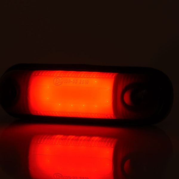 Abajur LED com luz de posição oval W273.2 PRETO - Vermelho