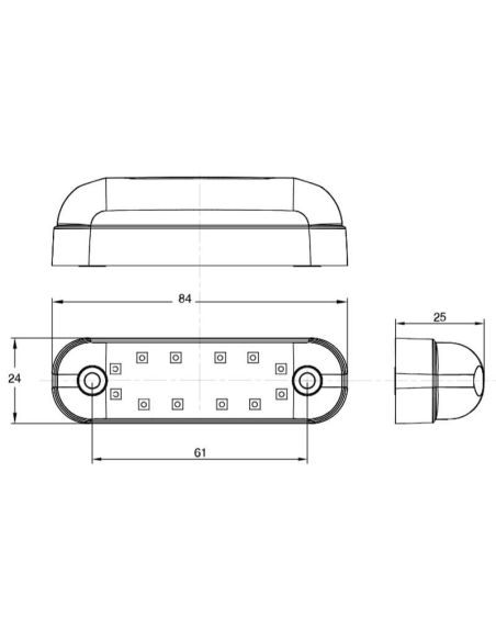 Abajur Oval LED Posição Piloto Medidas W273.2 PRETO - Gama Abajur Preto