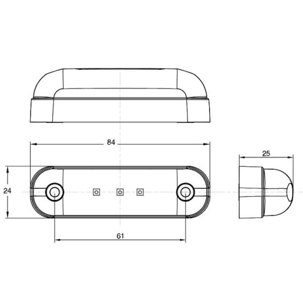 Position Côté Veilleuse Mesures Abat-jour LED Ovale W273.1 NOIR - Was