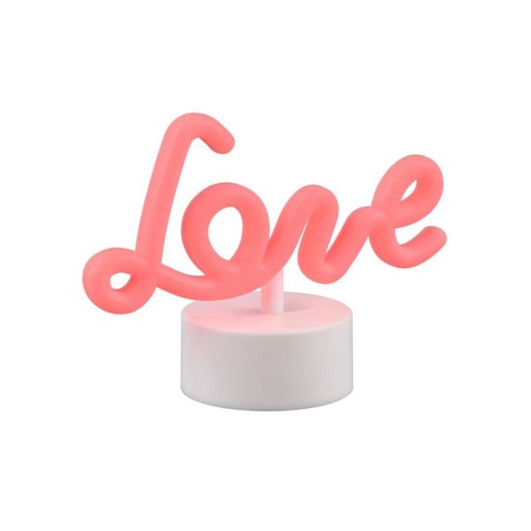 Lámpara LED Rosa AMOR Recargable USB-C con ON/OFF | LeonLeds