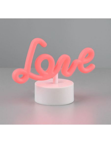 Lampe LED rose LOVE rechargeable USB-C avec ON/OFF | LeonLeds