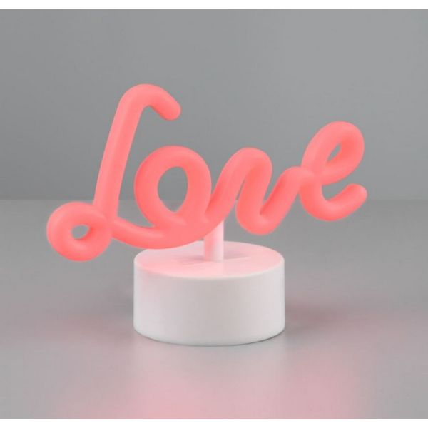 Lámpara LED Rosa AMOR Recargable USB-C con ON/OFF | LeonLeds