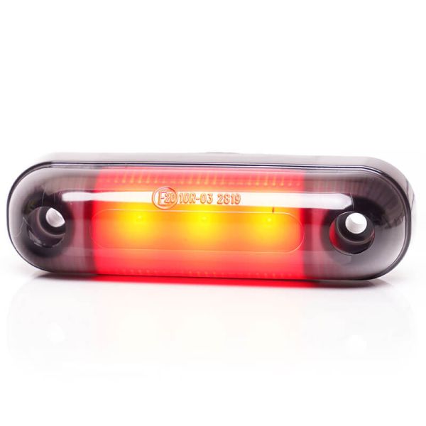 Abajur LED com luz de posição oval W273.1 PRETO - Vermelho Traseiro