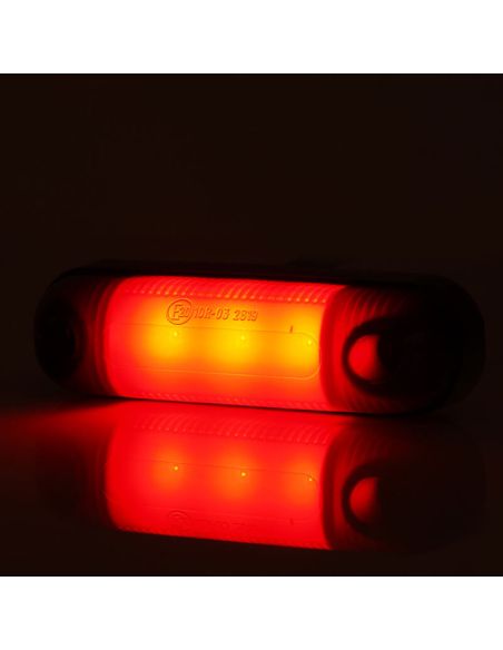 Abajur LED com luz de posição oval W273.1 PRETO - Vermelho Traseiro