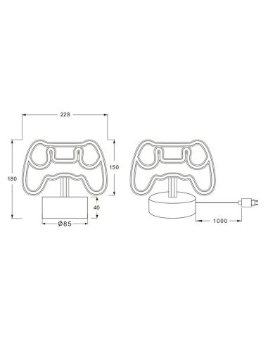 Tischlampe LED Gamer Blau Video Game...
