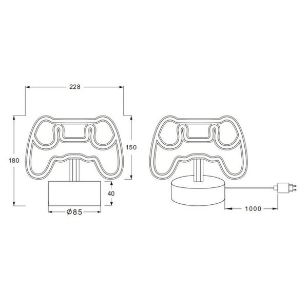 Tischlampe LED Gamer Blau Video Game...